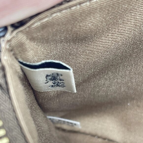 NEW COACH Women’s Corner Zip Wristlet in Signature Canvas with Stripe Tan/Brow - Picture 3 of 12